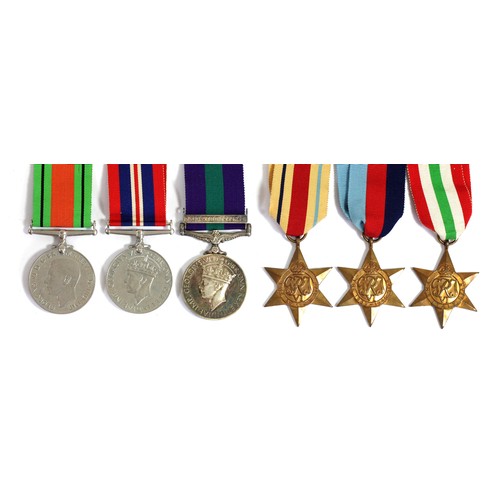 418 - A group WWII and Palestine, awarded to T.J. Prosser, five for WWII including Africa, Italy and 1939-... 