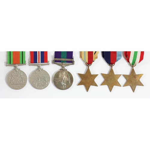 418 - A group WWII and Palestine, awarded to T.J. Prosser, five for WWII including Africa, Italy and 1939-... 