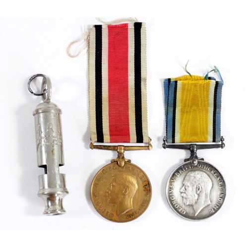 427 - George VI For Faithful Service in the Special Constabulary, named Ernest Dobson and WWI War medal 19... 