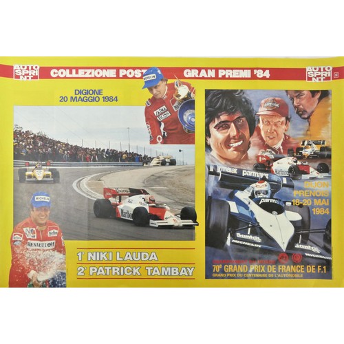 19 - A Monaco Grand Prix poster (70x54cm), together with 5 1984 Autosprint posters of drivers tp include,... 