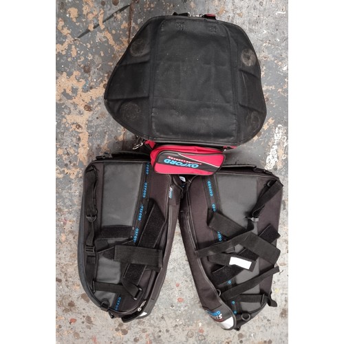 79 - An Oxford travelling set, magnetic tank bag and a pair of saddle/side bags