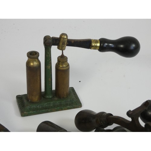 398 - Four  Shotgun Shell Hand Reloading / Crimping Tools, mountable, also including a bullet capper (5)