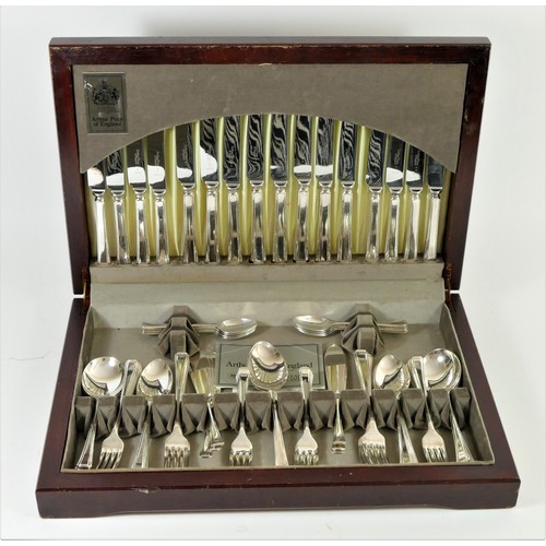 102 - An Arthur Price Of England cased canteen of cutlery 'Harley pattern' 70 piece, eight place settings.