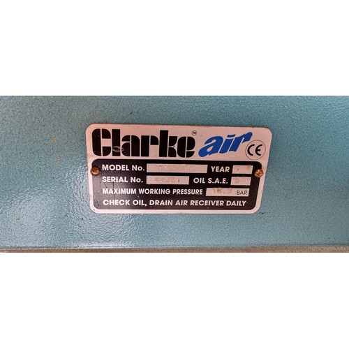 27 - A Clarke Air Industrial compressor, model PE11G50, c.2004, 10.3bar, with air line