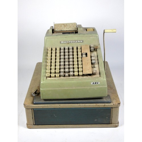 90 - A Burroughs ABC calculator, together with a Gross cash draw (B/303543) (2)