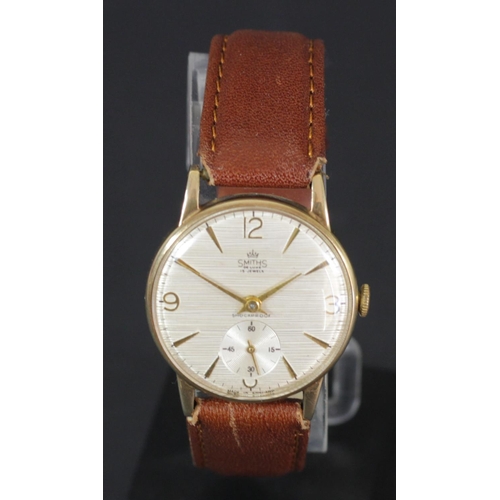 176 - British Railways interest; A 9ct gold Smiths De Luxe manual wind gentleman's presentation wristwatch... 