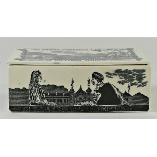 sobranie cigarette case Balkan Sobranie ceramic cigarette box, early 20th Century, of rectangular  shape with cover, bearing
