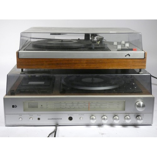 46 - A DYE stereo music system with tuner turntable and cassette deck together with an HMV music centre. ... 