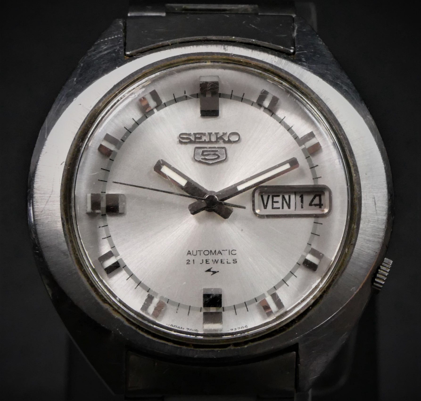 Seiko 5 a stainless steel automatic day date gentleman s