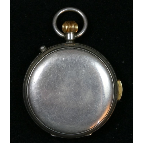 88 - A silver keyless wind full hunter quarter repeating and stop second pocket watch, Chester 1927, whit... 