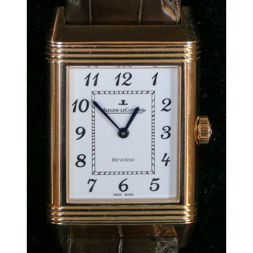 106 - Jaeger-LeCoultre 18K Rose Gold Reverso limited edition manual wind wristwatch, c.2011, ref 273.2.62,... 