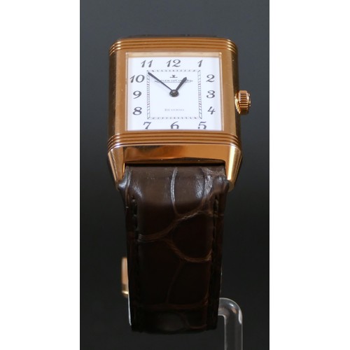 106 - Jaeger-LeCoultre 18K Rose Gold Reverso limited edition manual wind wristwatch, c.2011, ref 273.2.62,... 