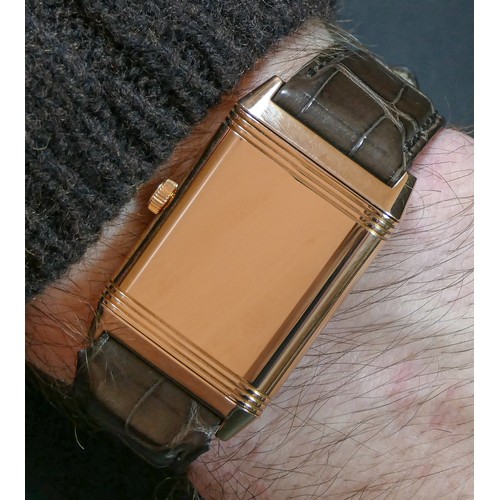 106 - Jaeger-LeCoultre 18K Rose Gold Reverso limited edition manual wind wristwatch, c.2011, ref 273.2.62,... 