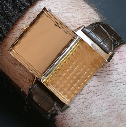 106 - Jaeger-LeCoultre 18K Rose Gold Reverso limited edition manual wind wristwatch, c.2011, ref 273.2.62,... 