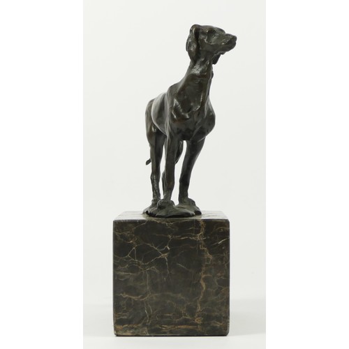 127 - After L. Carvin - A bronze study of a dog, on a marble plinth, signed L. Carvin.
19cm tall.