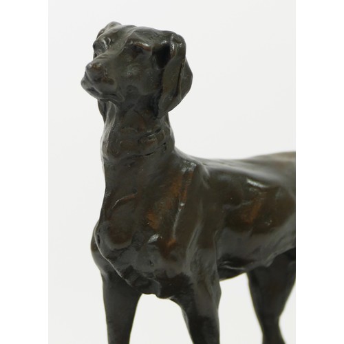 127 - After L. Carvin - A bronze study of a dog, on a marble plinth, signed L. Carvin.
19cm tall.