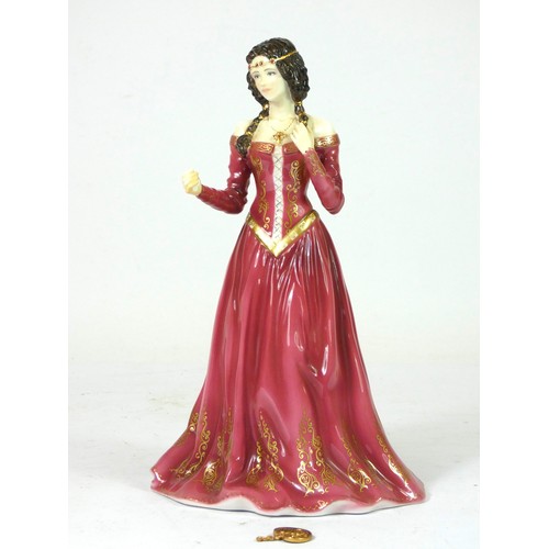 167 - Royal Worcester bone china figurines, to include 'The Fair Maiden Of Astolat' ltd edition 847/7500, ... 