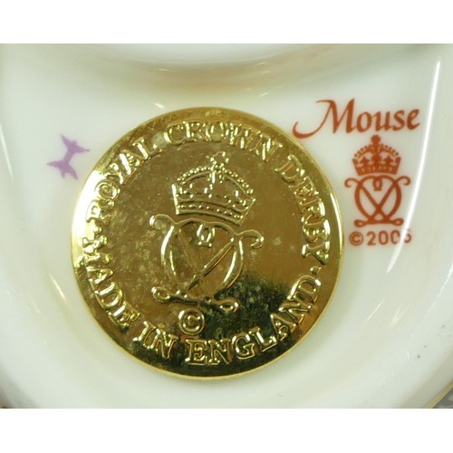 172 - Three Royal Crown Derby paperweights, 'Snowy Rabbit', gold stopper, special edition for 2002, 'Mouse... 