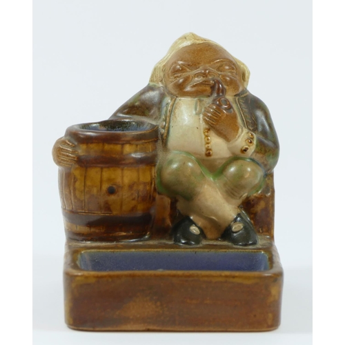 181 - A Royal Doulton Lambeth match striker by Harry Simeon (1896 to 1936), impressed marks to the base, d... 