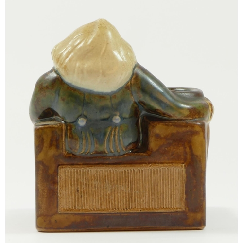 181 - A Royal Doulton Lambeth match striker by Harry Simeon (1896 to 1936), impressed marks to the base, d... 