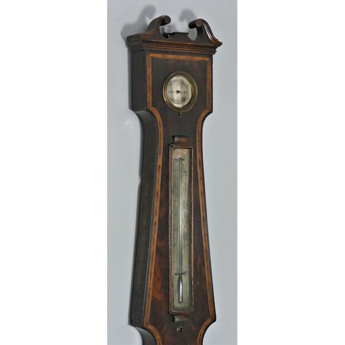 202 - A. Maspoli, Hull - A Victorian mahogany four glass wheel barometer, the silvered 8