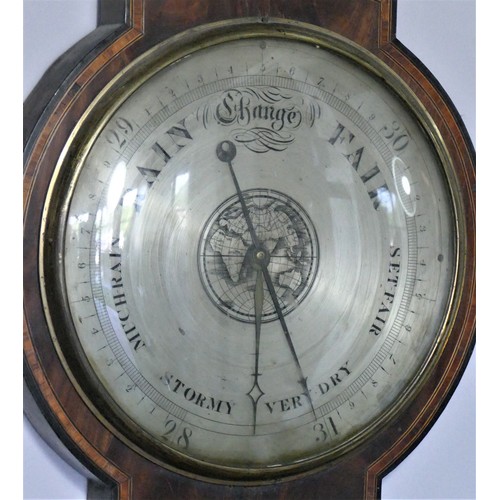 202 - A. Maspoli, Hull - A Victorian mahogany four glass wheel barometer, the silvered 8