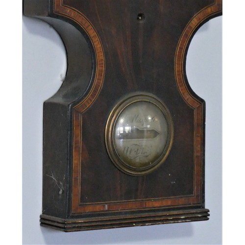 202 - A. Maspoli, Hull - A Victorian mahogany four glass wheel barometer, the silvered 8