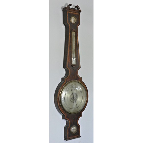 202 - A. Maspoli, Hull - A Victorian mahogany four glass wheel barometer, the silvered 8