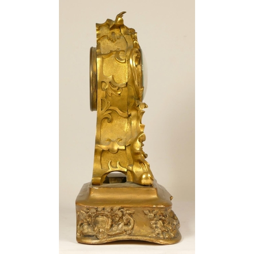 221 - Leroy et Fils, Paris, a French 19th Century 8 day gilt brass mantel clock, the silvered dial signed,... 