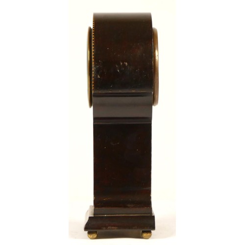 224 - An Edwardian mahogany mantel clock with boxwood inlay, retailed by Kendal & Dent, Cheapside, French ... 