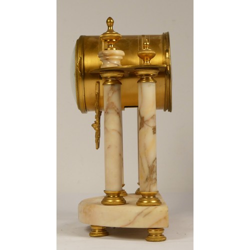 231 - P. Bonnet & P. Pottier, Paris, a late 19th century French marble and gilt metal mantel clock, enamel... 