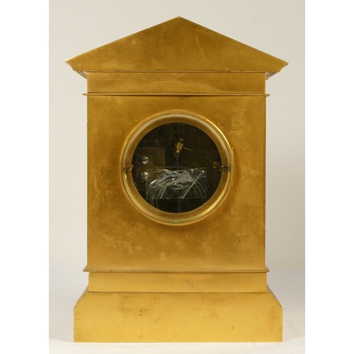 229 - Martie et Cie, Paris, a late 19th century French gilt brass mantel clock, silvered chapter ring, arc... 