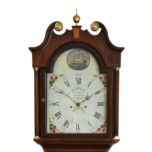 238 - Jno Simpson, Cockermouth, a Victorian oak and mahogany 8 day longcase clock, the 13 1/2