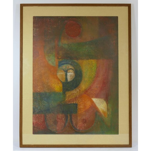 249 - Derek Minton, (b.1941), 'Woman With Orange Shoulder Pads', pastel on board, signed, 67 x 47cm.
Title... 