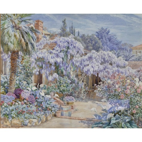 251 - Beatrice Emma Parsons R.A. (1870-1955), The English Tea Gardens at Allasio, watercolour, signed, 25 ... 