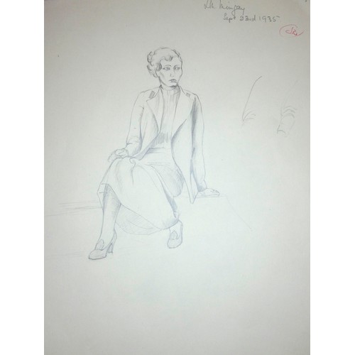 260 - Lilian Mingay (20th century), a portfolio of 32 mainly male nude studies, signed, inscribed and date... 