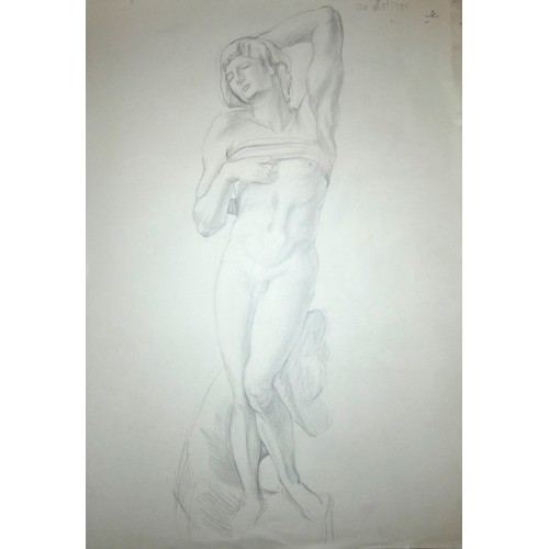 260 - Lilian Mingay (20th century), a portfolio of 32 mainly male nude studies, signed, inscribed and date... 