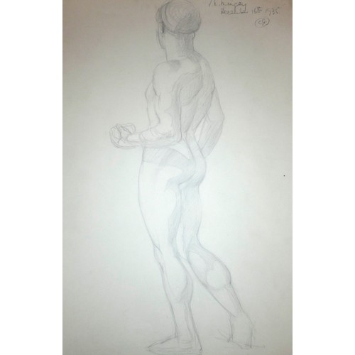 260 - Lilian Mingay (20th century), a portfolio of 32 mainly male nude studies, signed, inscribed and date... 