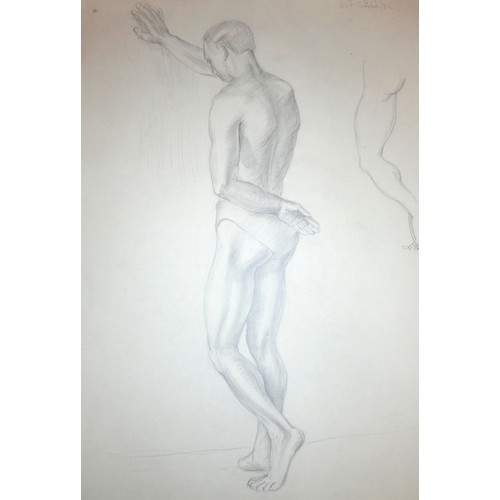 260 - Lilian Mingay (20th century), a portfolio of 32 mainly male nude studies, signed, inscribed and date... 