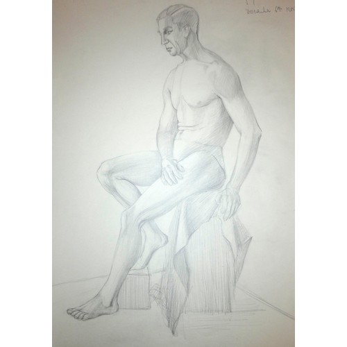 260 - Lilian Mingay (20th century), a portfolio of 32 mainly male nude studies, signed, inscribed and date... 