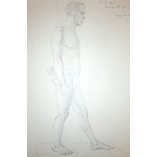 260 - Lilian Mingay (20th century), a portfolio of 32 mainly male nude studies, signed, inscribed and date... 