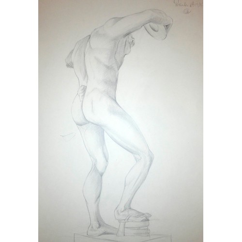 260 - Lilian Mingay (20th century), a portfolio of 32 mainly male nude studies, signed, inscribed and date... 