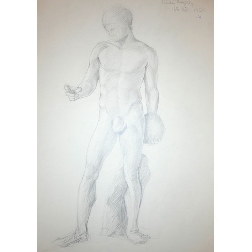 260 - Lilian Mingay (20th century), a portfolio of 32 mainly male nude studies, signed, inscribed and date... 