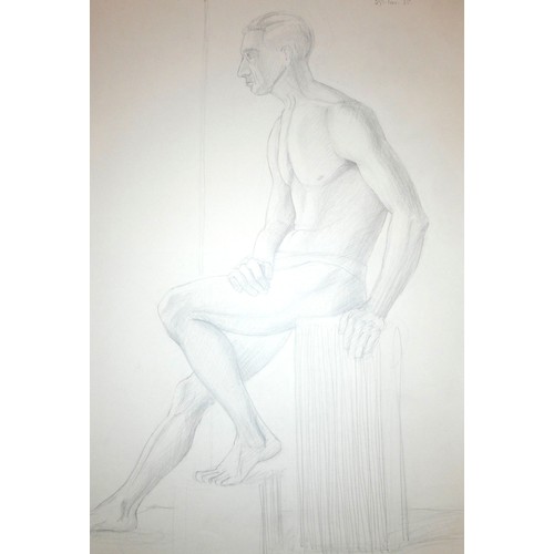 260 - Lilian Mingay (20th century), a portfolio of 32 mainly male nude studies, signed, inscribed and date... 