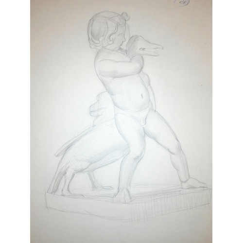 260 - Lilian Mingay (20th century), a portfolio of 32 mainly male nude studies, signed, inscribed and date... 