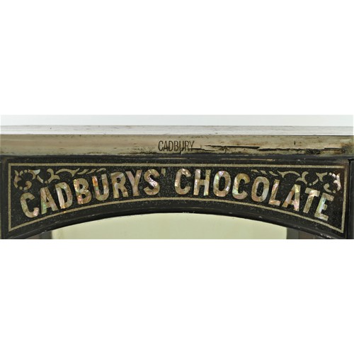 153 - A rare Victorian Cadbury's Chocolate, Makers to the Queen ebonised octagonal display cabinet, with m... 