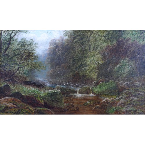 263 - William Mellor (1851-1931), Posforth Gill, Bolton Woods, oil on canvas, signed, inscribed to reverse... 