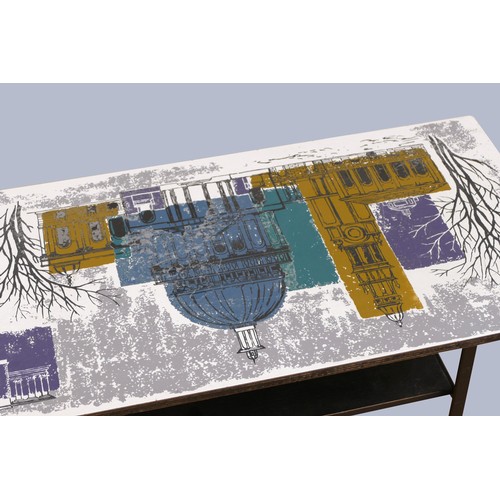 304 - John Piper for Terence Conran - A 'London Skyline' two-tier coffee table of rectangular form, the Fo... 