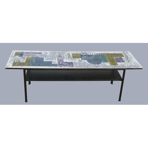 304 - John Piper for Terence Conran - A 'London Skyline' two-tier coffee table of rectangular form, the Fo... 