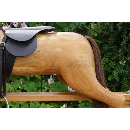 300 - An exceptional handmade ash childs rocking horse, made in Britain by White Horses of Welwyn Hertford... 